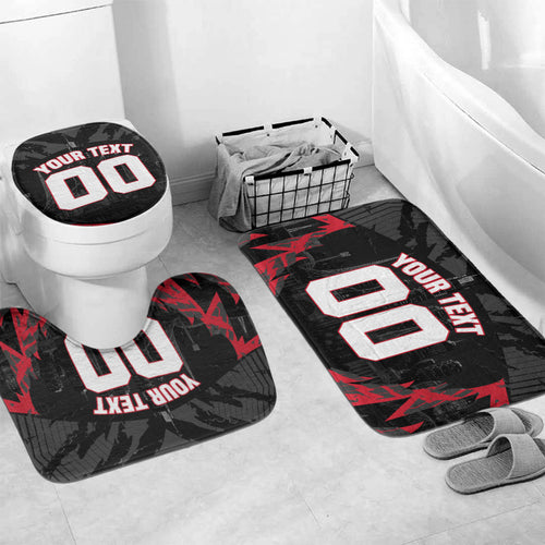 Personalised Essendon Bombers Football Bathroom Set Fierce Mosquito Mascot 3D Grunge City Art
