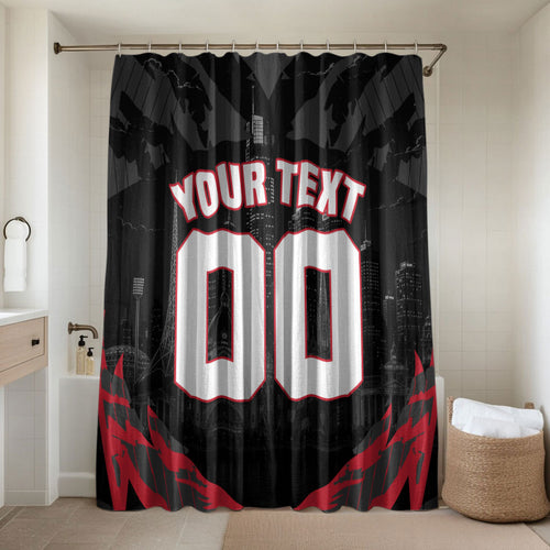Personalised Essendon Bombers Football Bathroom Set Fierce Mosquito Mascot 3D Grunge City Art