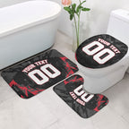 Personalised Essendon Bombers Football Bathroom Set Fierce Mosquito Mascot 3D Grunge City Art