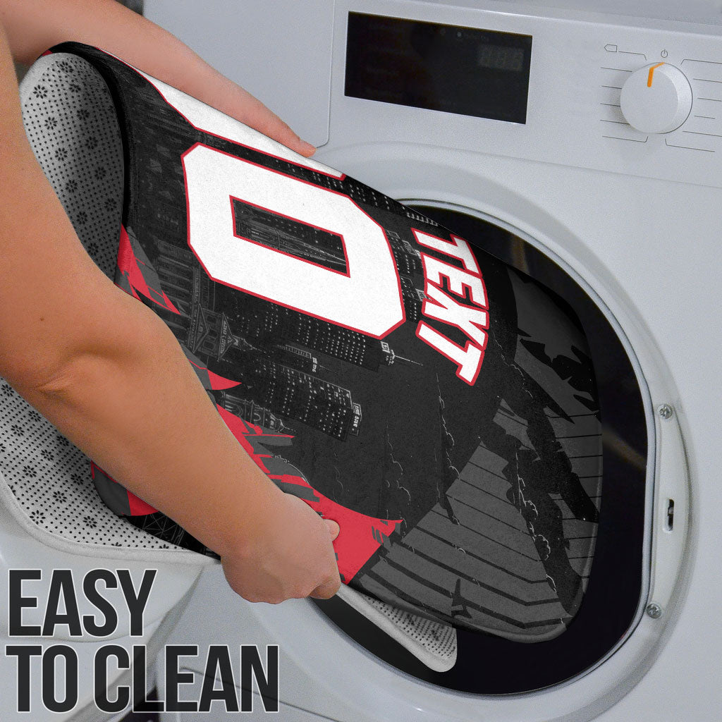 Personalised Essendon Bombers Football Bathroom Set Fierce Mosquito Mascot 3D Grunge City Art