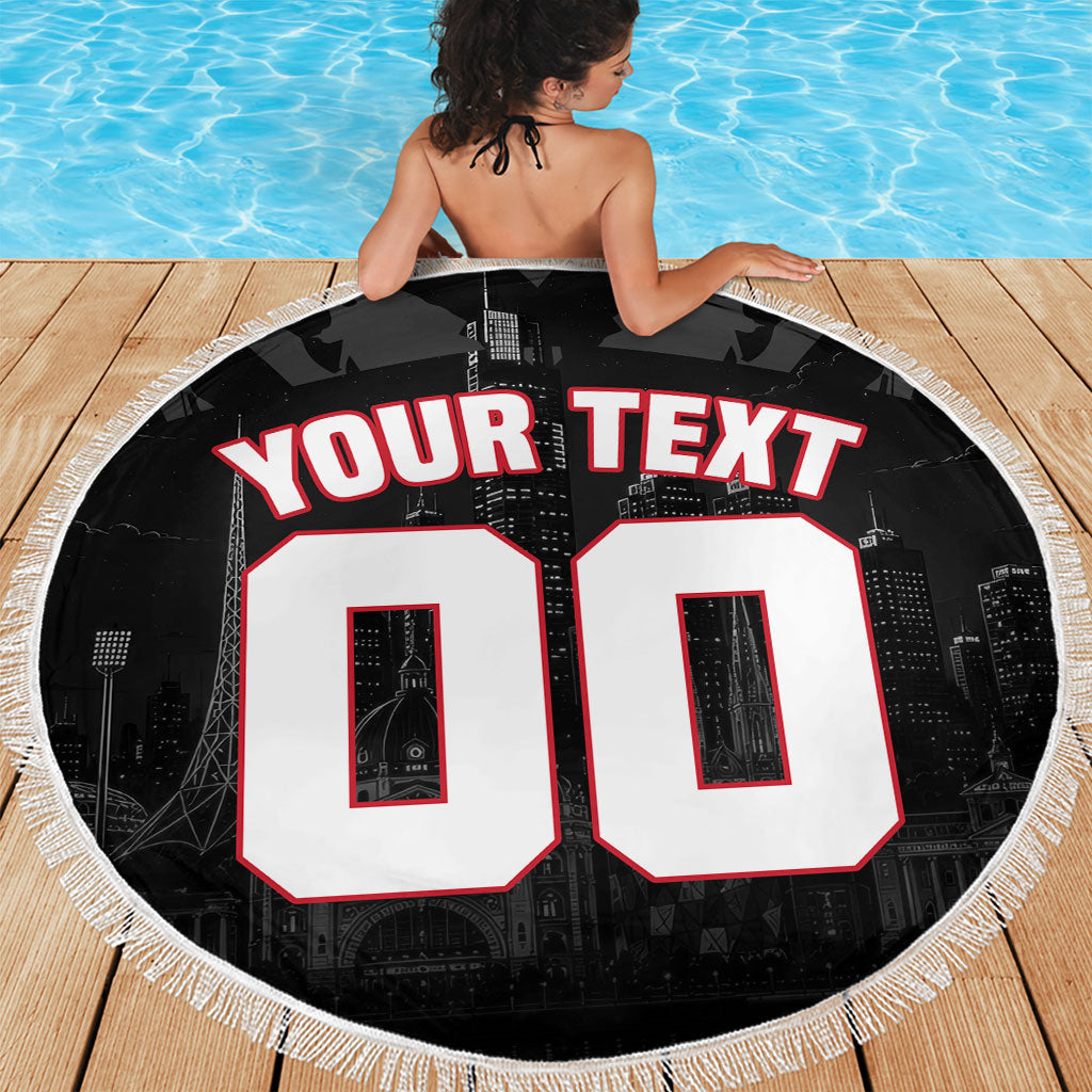 Personalised Essendon Bombers Football Beach Blanket Fierce Mosquito Mascot 3D Grunge City Art