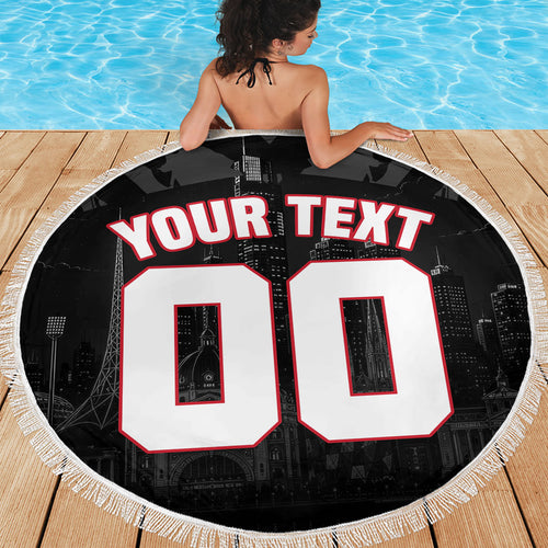 Personalised Essendon Bombers Football Beach Blanket Fierce Mosquito Mascot 3D Grunge City Art