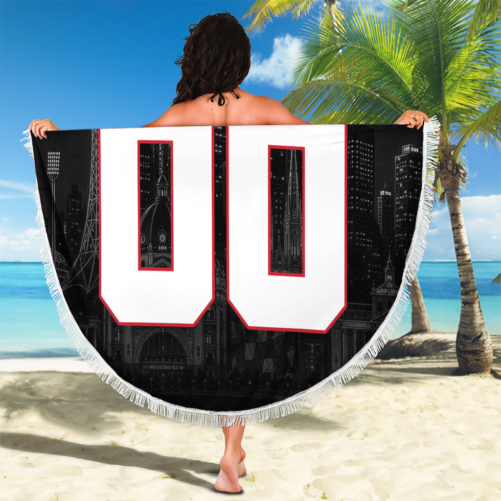 Personalised Essendon Bombers Football Beach Blanket Fierce Mosquito Mascot 3D Grunge City Art