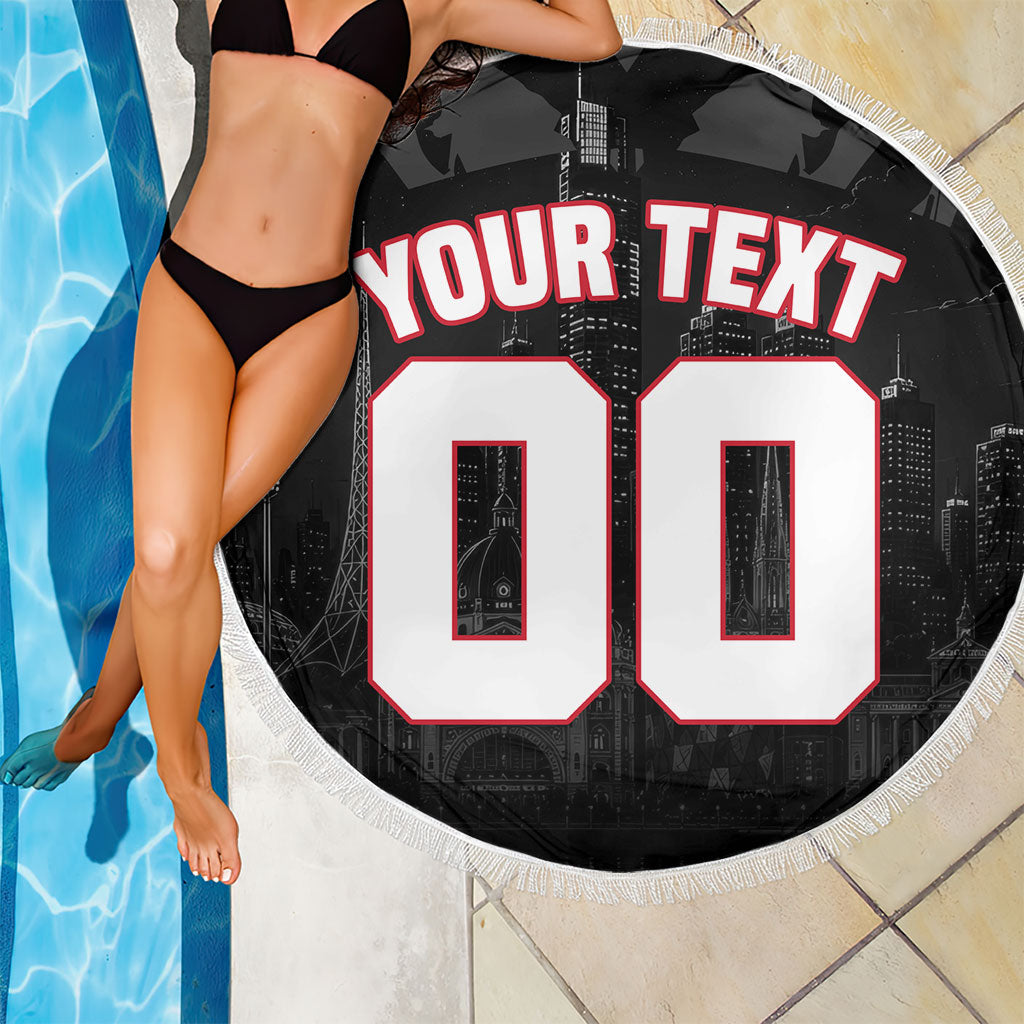 Personalised Essendon Bombers Football Beach Blanket Fierce Mosquito Mascot 3D Grunge City Art
