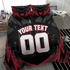Personalised Essendon Bombers Football Bedding Set Fierce Mosquito Mascot 3D Grunge City Art
