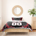 Personalised Essendon Bombers Football Bedding Set Fierce Mosquito Mascot 3D Grunge City Art