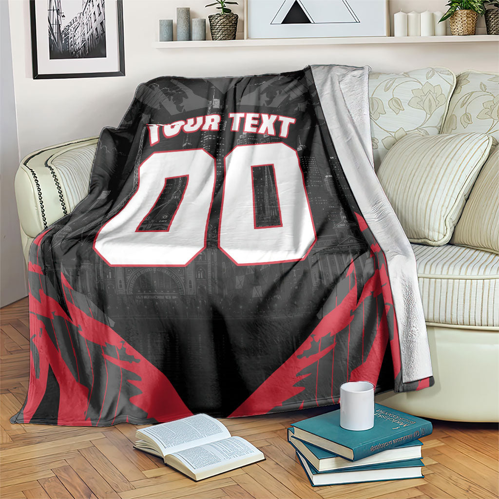 Personalised Essendon Bombers Football Blanket Fierce Mosquito Mascot 3D Grunge City Art
