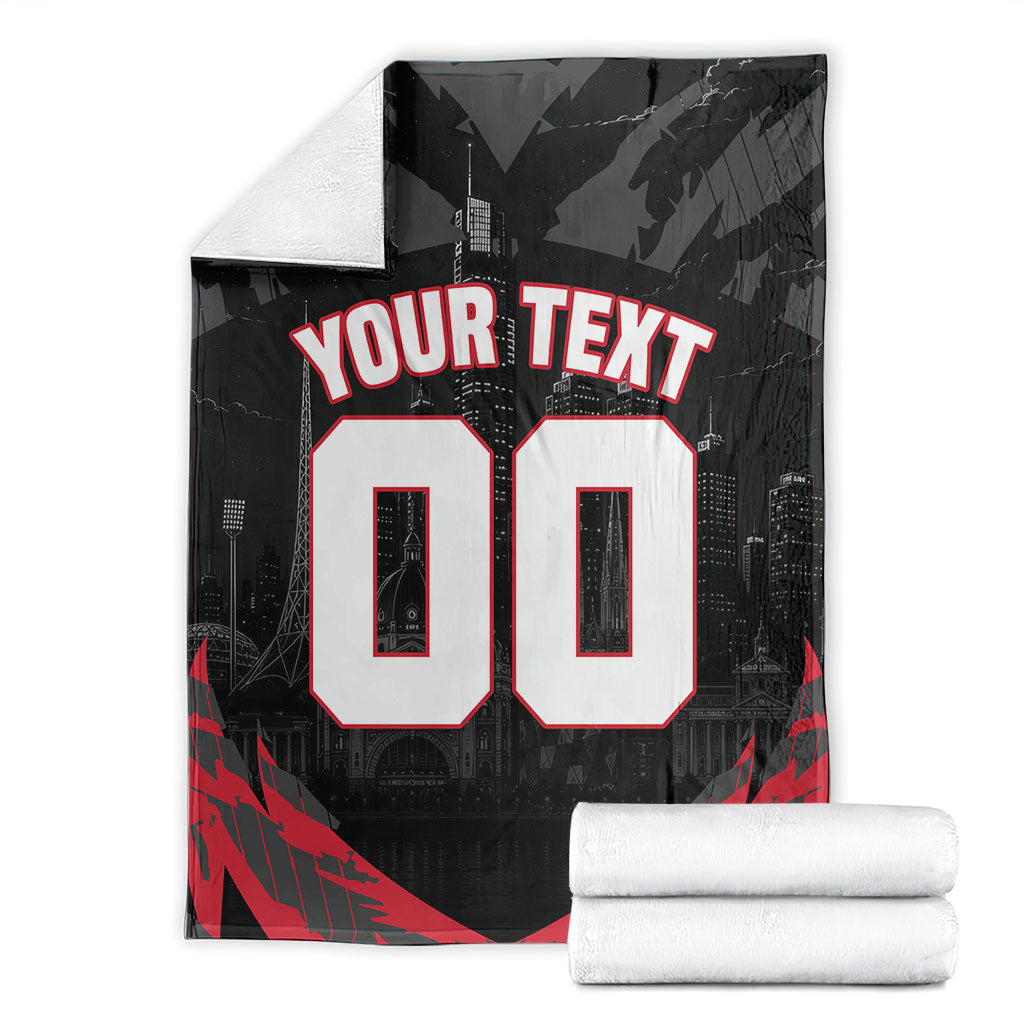 Personalised Essendon Bombers Football Blanket Fierce Mosquito Mascot 3D Grunge City Art