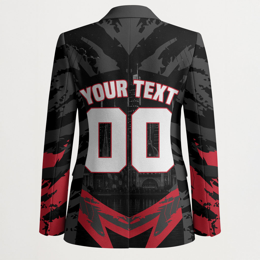 Personalised Essendon Bombers Football Blazer Fierce Mosquito Mascot 3D Grunge City Art