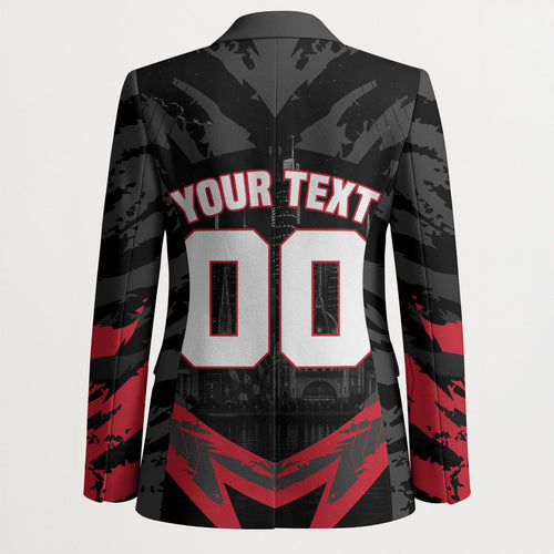 Personalised Essendon Bombers Football Blazer Fierce Mosquito Mascot 3D Grunge City Art