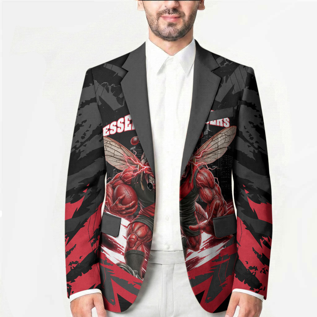 Personalised Essendon Bombers Football Blazer Fierce Mosquito Mascot 3D Grunge City Art