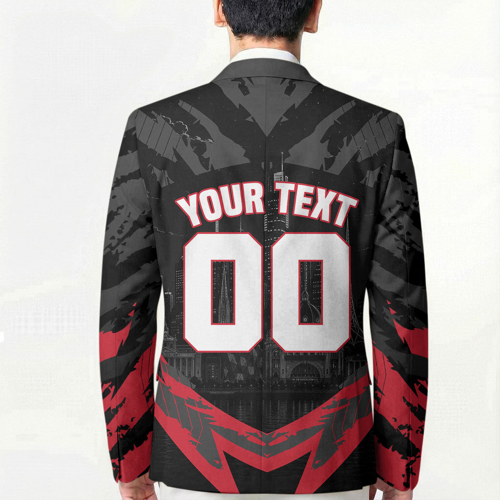 Personalised Essendon Bombers Football Blazer Fierce Mosquito Mascot 3D Grunge City Art