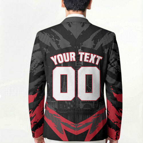 Personalised Essendon Bombers Football Blazer Fierce Mosquito Mascot 3D Grunge City Art
