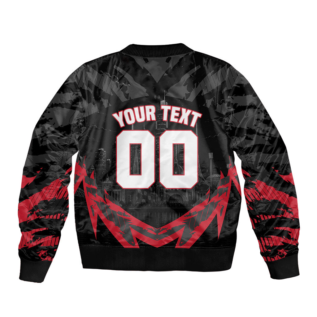 Personalised Essendon Bombers Football Bomber Jacket Fierce Mosquito Mascot 3D Grunge City Art