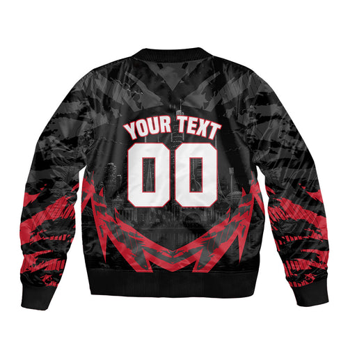 Personalised Essendon Bombers Football Bomber Jacket Fierce Mosquito Mascot 3D Grunge City Art