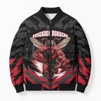 Personalised Essendon Bombers Football Bomber Puffer Jacket Fierce Mosquito Mascot 3D Grunge City Art