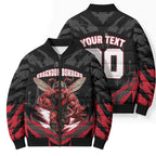 Personalised Essendon Bombers Football Bomber Puffer Jacket Fierce Mosquito Mascot 3D Grunge City Art