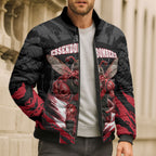 Personalised Essendon Bombers Football Bomber Puffer Jacket Fierce Mosquito Mascot 3D Grunge City Art