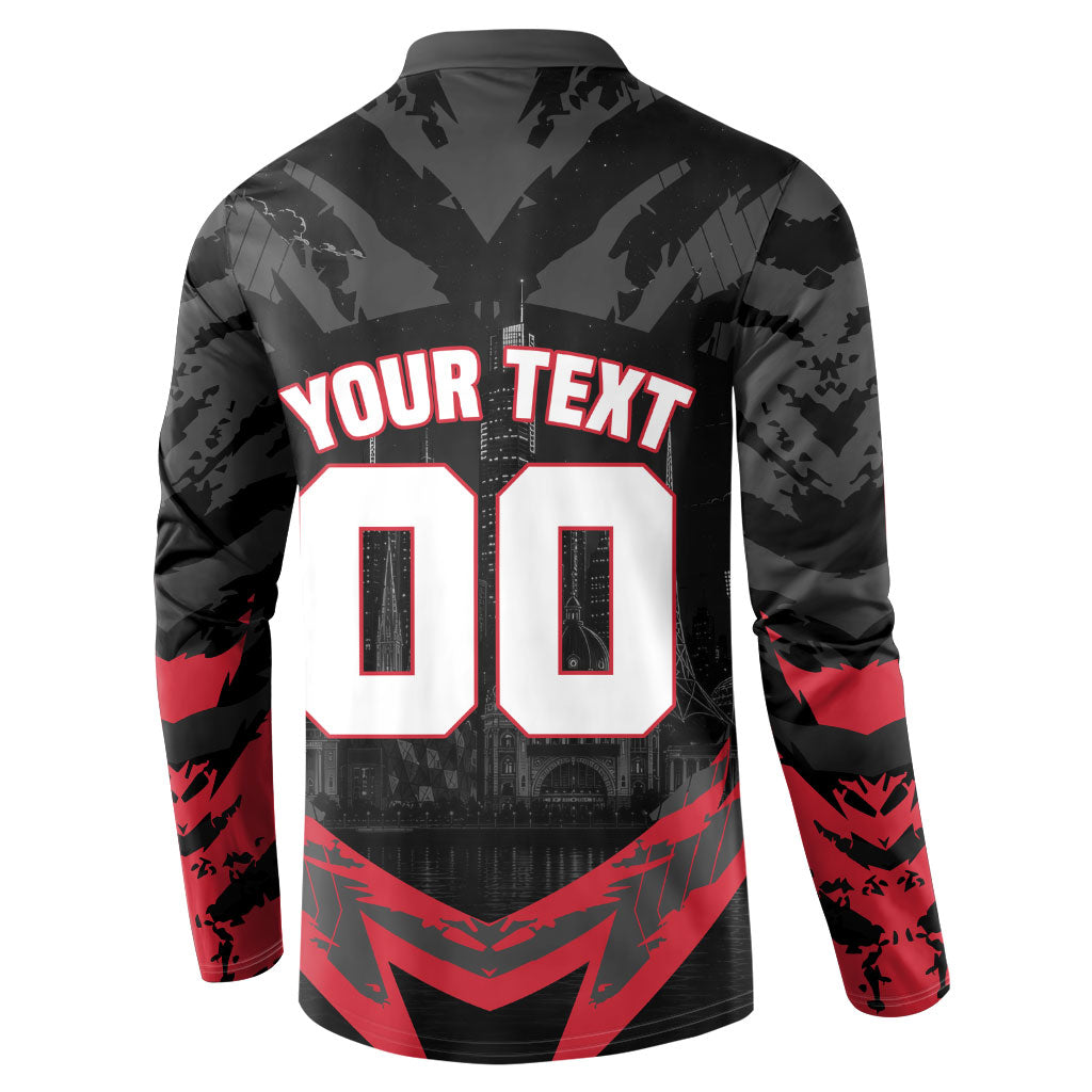 Personalised Essendon Bombers Football Button Sweatshirt Fierce Mosquito Mascot 3D Grunge City Art