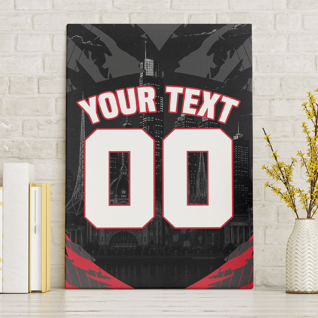 Personalised Essendon Bombers Football Canvas Wall Art Fierce Mosquito Mascot 3D Grunge City Art