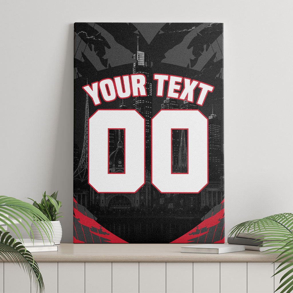 Personalised Essendon Bombers Football Canvas Wall Art Fierce Mosquito Mascot 3D Grunge City Art