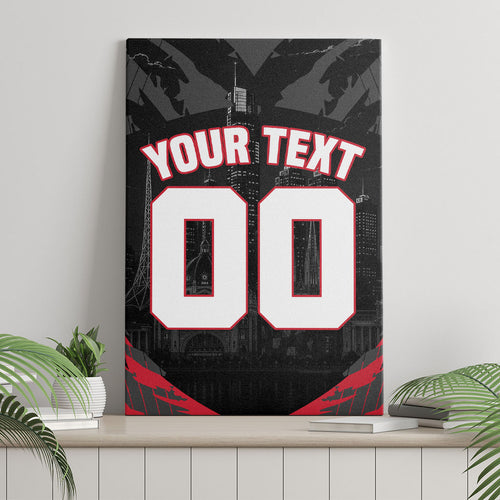 Personalised Essendon Bombers Football Canvas Wall Art Fierce Mosquito Mascot 3D Grunge City Art