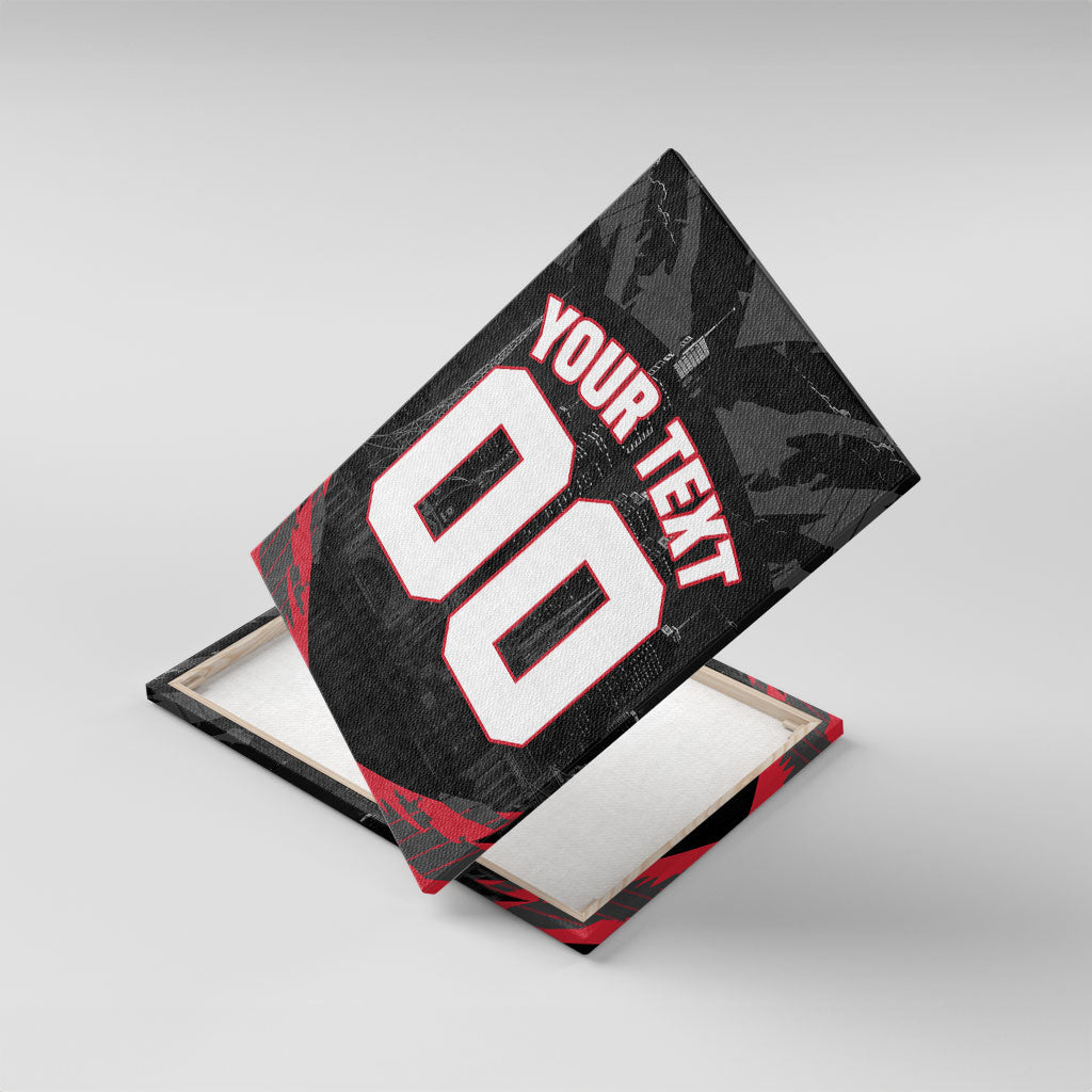 Personalised Essendon Bombers Football Canvas Wall Art Fierce Mosquito Mascot 3D Grunge City Art