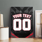 Personalised Essendon Bombers Football Canvas Wall Art Fierce Mosquito Mascot 3D Grunge City Art