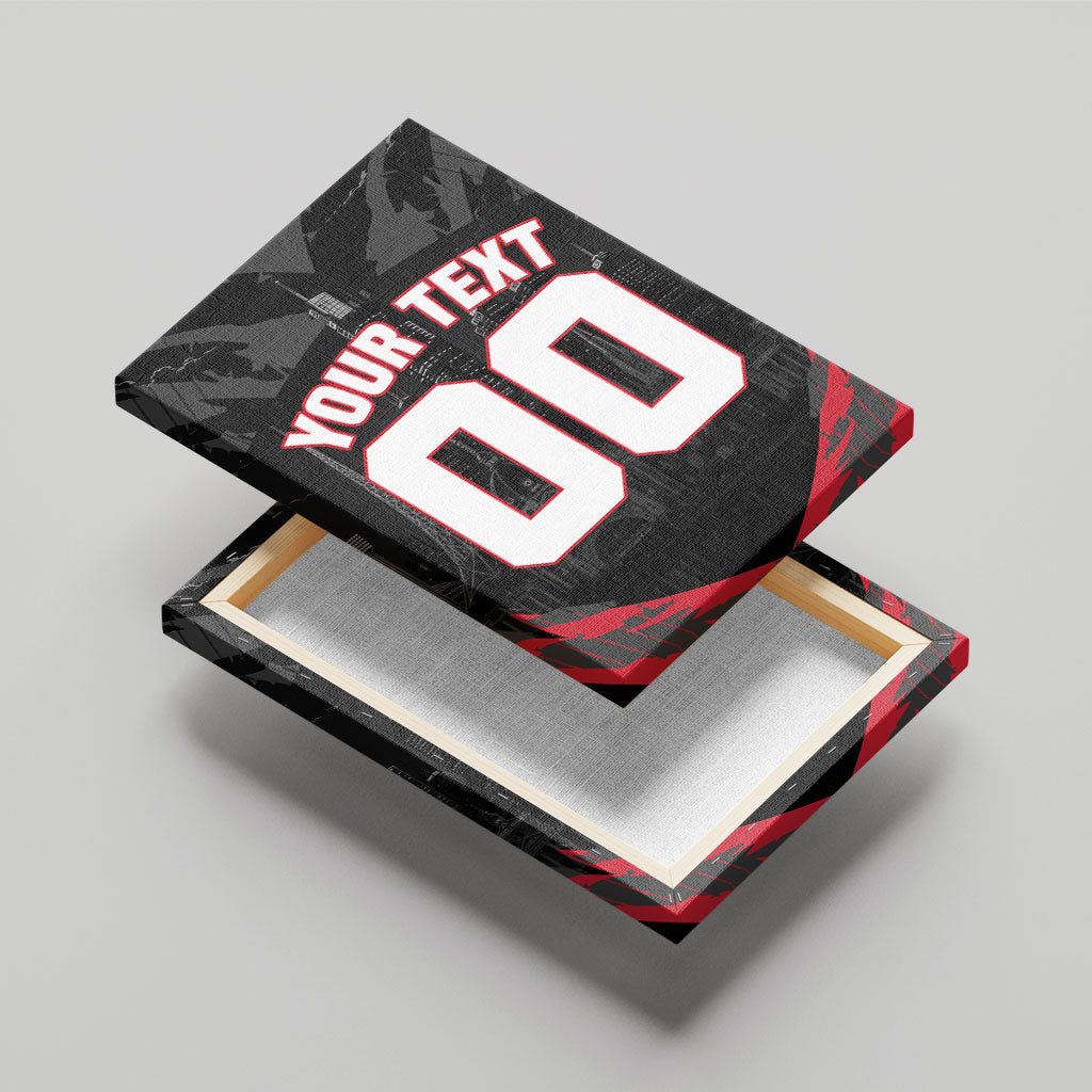 Personalised Essendon Bombers Football Canvas Wall Art Fierce Mosquito Mascot 3D Grunge City Art