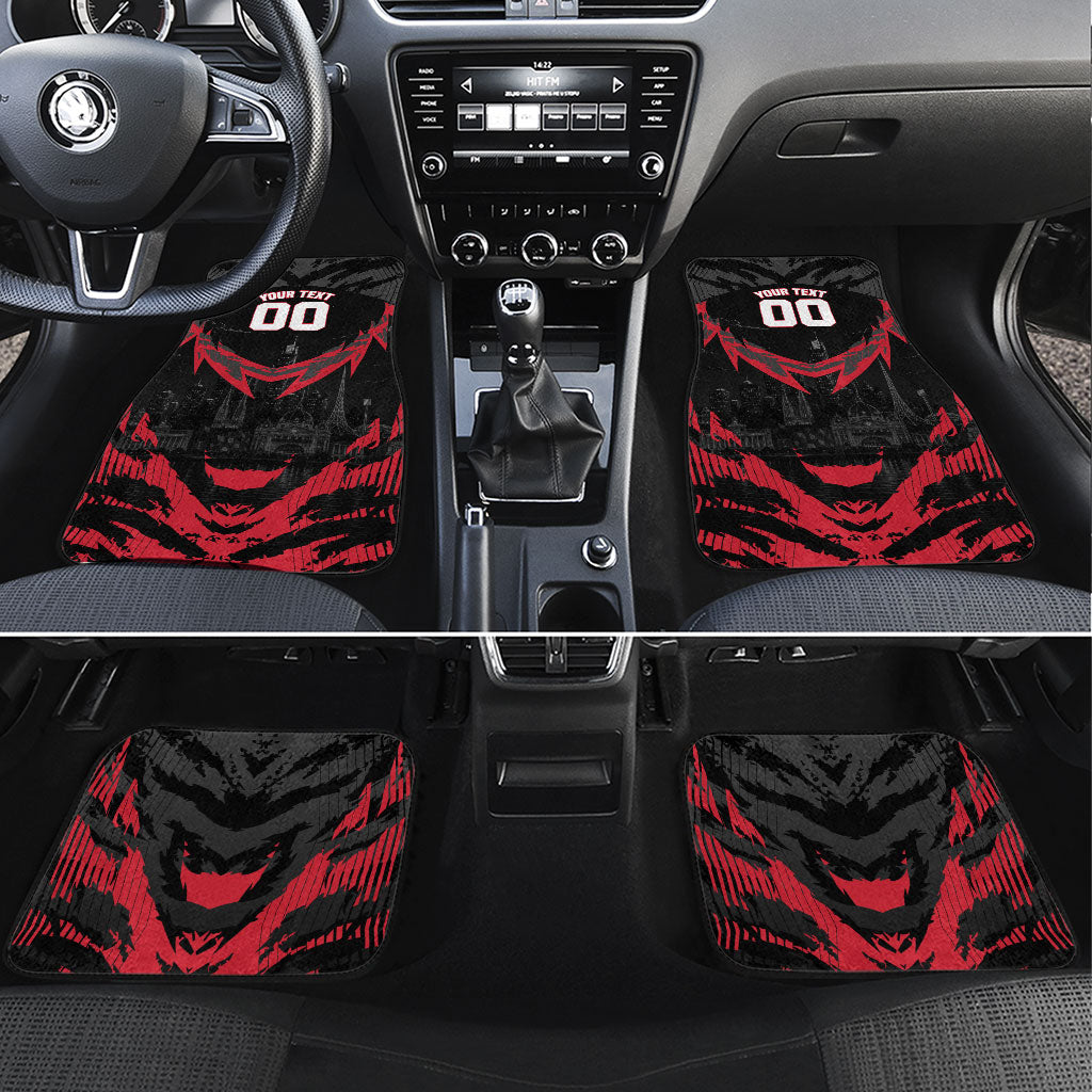 Personalised Essendon Bombers Football Car Mats Fierce Mosquito Mascot 3D Grunge City Art
