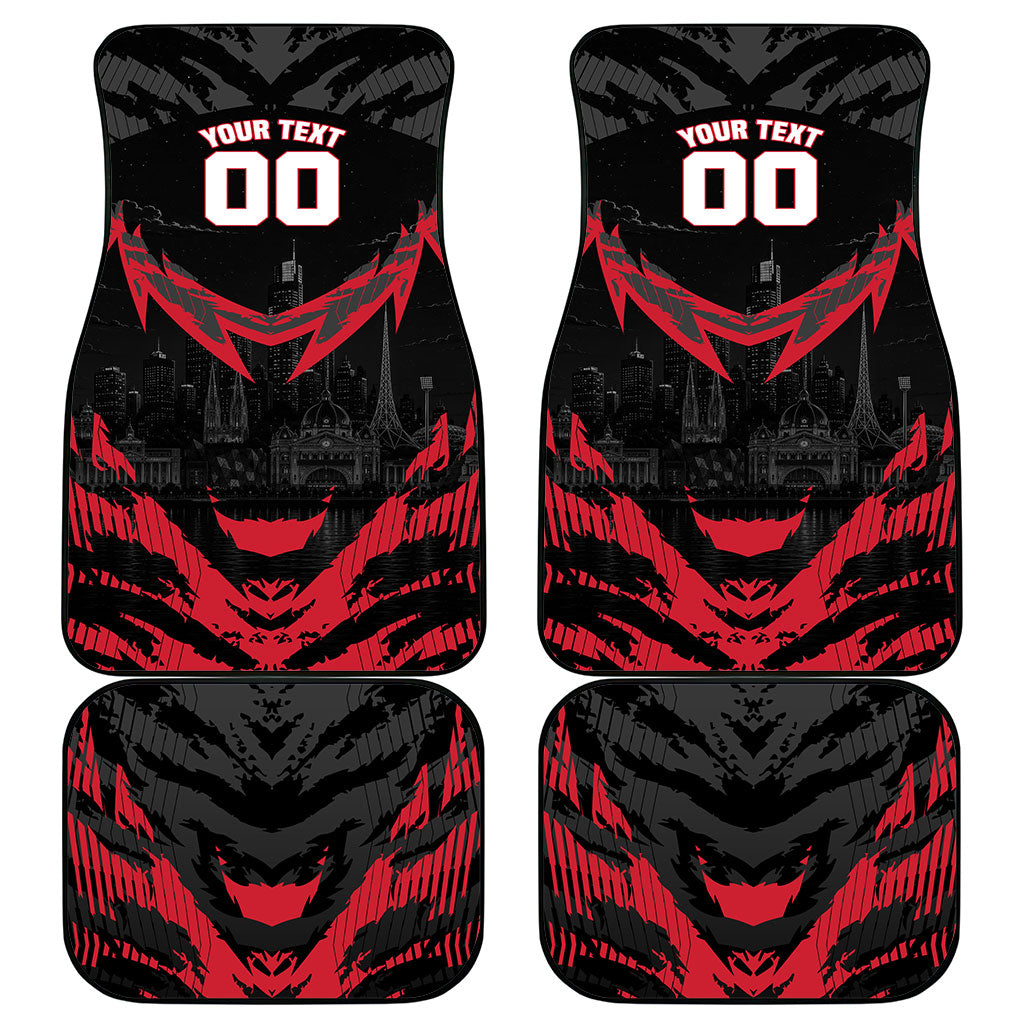 Personalised Essendon Bombers Football Car Mats Fierce Mosquito Mascot 3D Grunge City Art