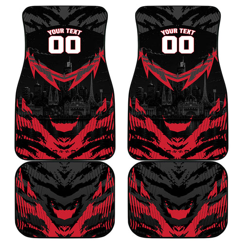 Personalised Essendon Bombers Football Car Mats Fierce Mosquito Mascot 3D Grunge City Art
