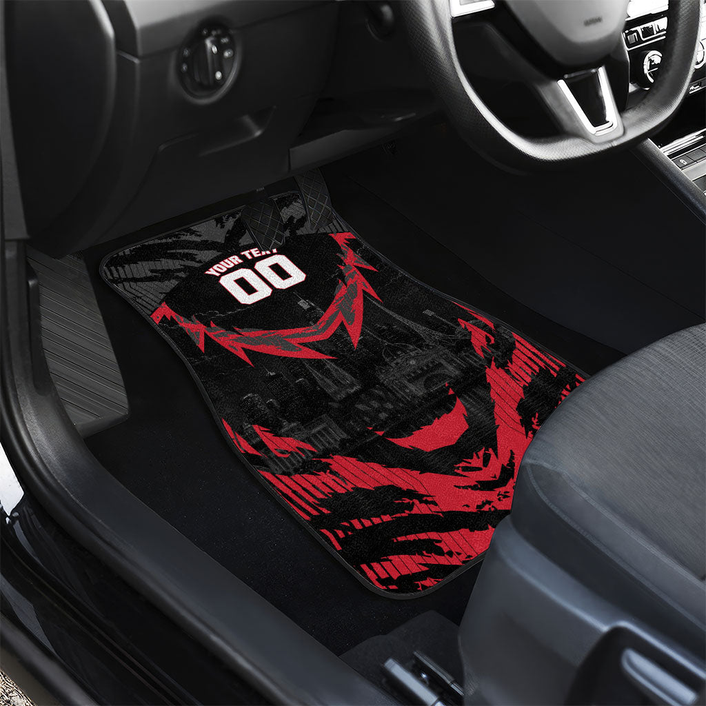 Personalised Essendon Bombers Football Car Mats Fierce Mosquito Mascot 3D Grunge City Art