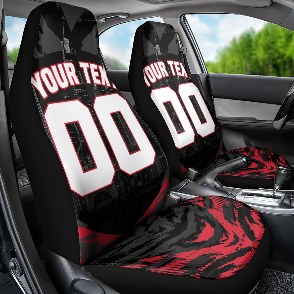 Personalised Essendon Bombers Football Car Seat Cover Fierce Mosquito Mascot 3D Grunge City Art