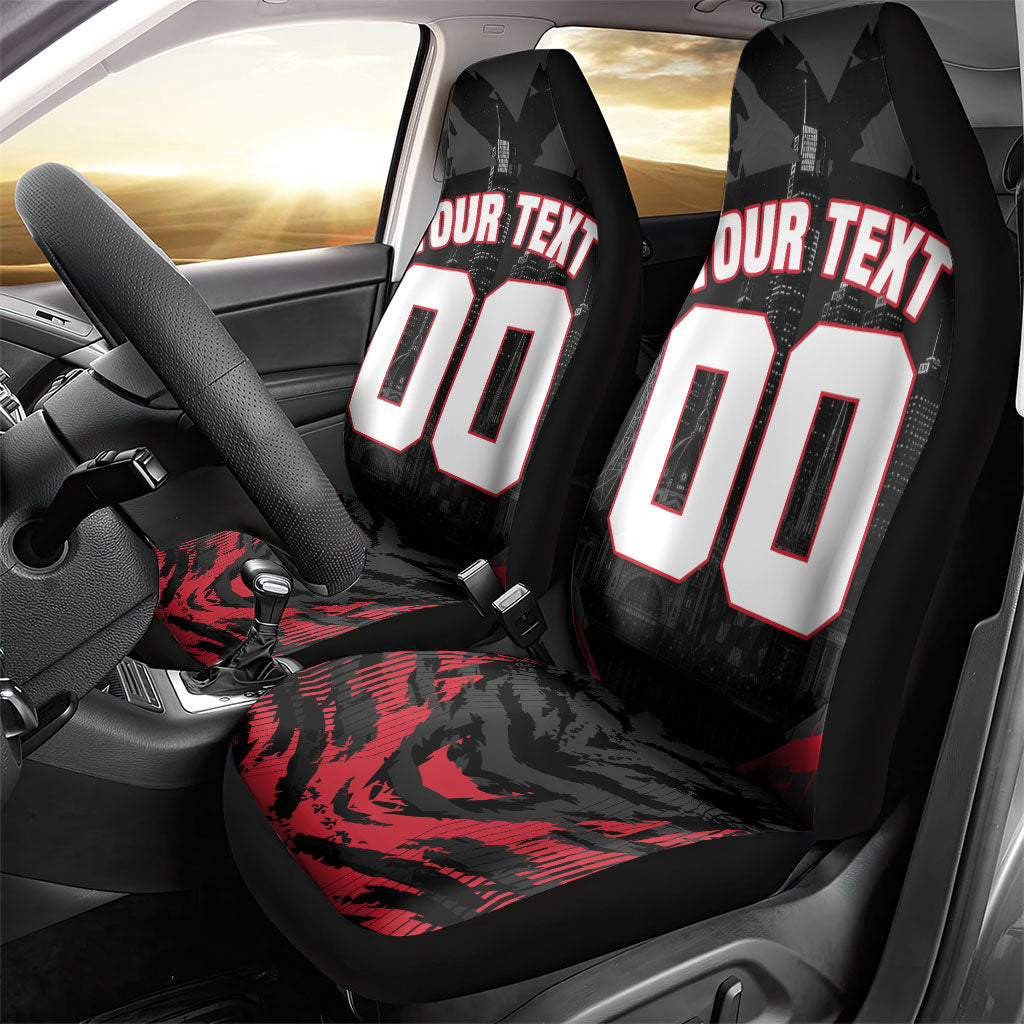 Personalised Essendon Bombers Football Car Seat Cover Fierce Mosquito Mascot 3D Grunge City Art
