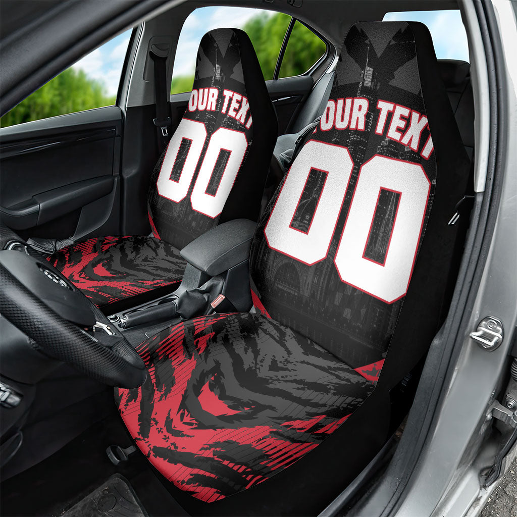 Personalised Essendon Bombers Football Car Seat Cover Fierce Mosquito Mascot 3D Grunge City Art