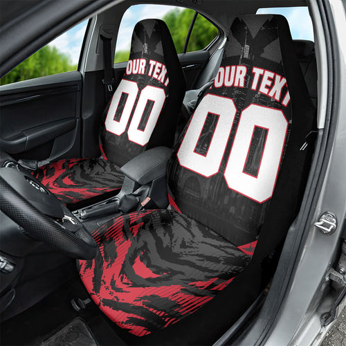 Personalised Essendon Bombers Football Car Seat Cover Fierce Mosquito Mascot 3D Grunge City Art