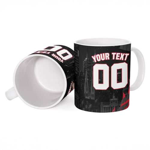Personalised Essendon Bombers Football Ceramic Mug Fierce Mosquito Mascot 3D Grunge City Art
