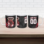 Personalised Essendon Bombers Football Ceramic Mug Fierce Mosquito Mascot 3D Grunge City Art