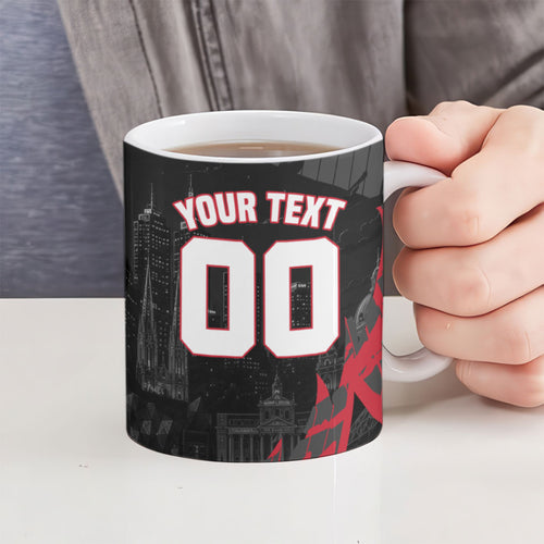 Personalised Essendon Bombers Football Ceramic Mug Fierce Mosquito Mascot 3D Grunge City Art