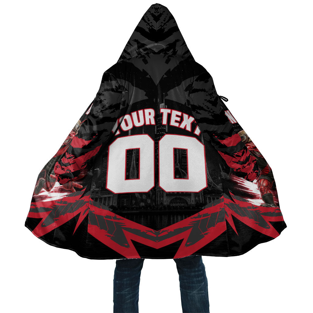 Personalised Essendon Bombers Football Cloak Fierce Mosquito Mascot 3D Grunge City Art