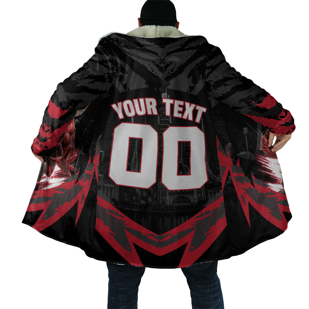 Personalised Essendon Bombers Football Cloak Fierce Mosquito Mascot 3D Grunge City Art