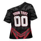 Personalised Essendon Bombers Football Cross Shoulder Shirt Fierce Mosquito Mascot 3D Grunge City Art