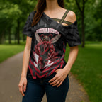 Personalised Essendon Bombers Football Cross Shoulder Shirt Fierce Mosquito Mascot 3D Grunge City Art