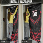Personalised Essendon Bombers Football Door Cover Fierce Mosquito Mascot 3D Grunge City Art