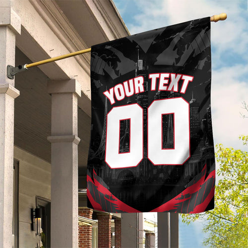 Personalised Essendon Bombers Football Garden Flag Fierce Mosquito Mascot 3D Grunge City Art