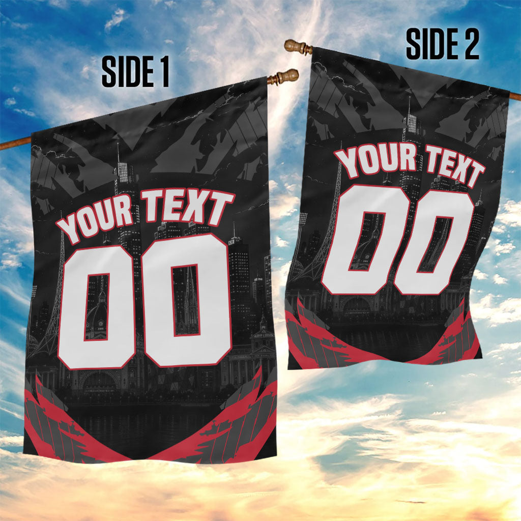 Personalised Essendon Bombers Football Garden Flag Fierce Mosquito Mascot 3D Grunge City Art