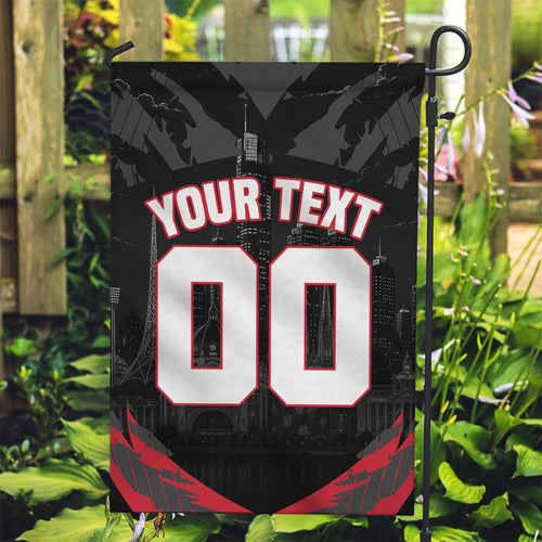 Personalised Essendon Bombers Football Garden Flag Fierce Mosquito Mascot 3D Grunge City Art