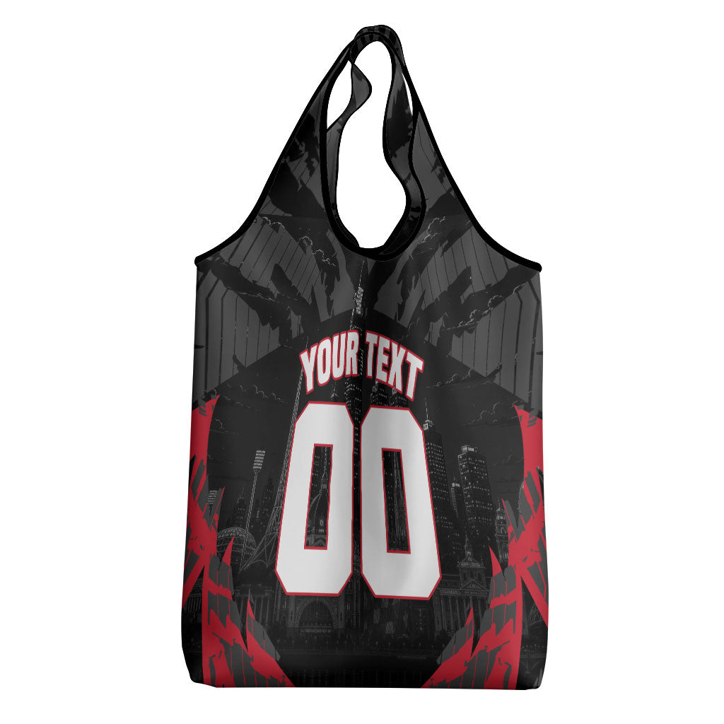 Personalised Essendon Bombers Football Grocery Bag Fierce Mosquito Mascot 3D Grunge City Art