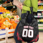 Personalised Essendon Bombers Football Grocery Bag Fierce Mosquito Mascot 3D Grunge City Art